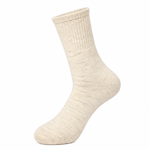 Mongolische Wollsocke, Lang, Regular Fit, Naturweiß