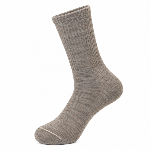 Mongolische Wollsocke, Lang, Comfort Fit, Naturgrau