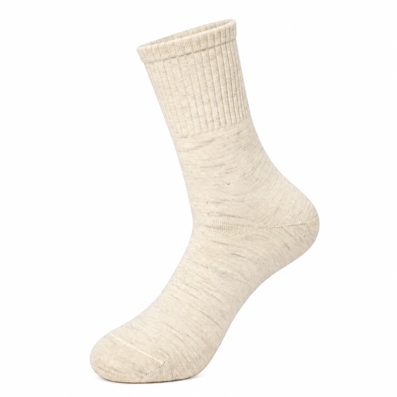 Mongolische Wollsocke, Lang, Regular Fit, Naturweiß