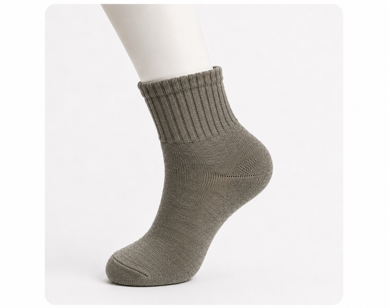 Wollsocken Regular Fit Midi, Mongolische Wolle, Naturgrau
