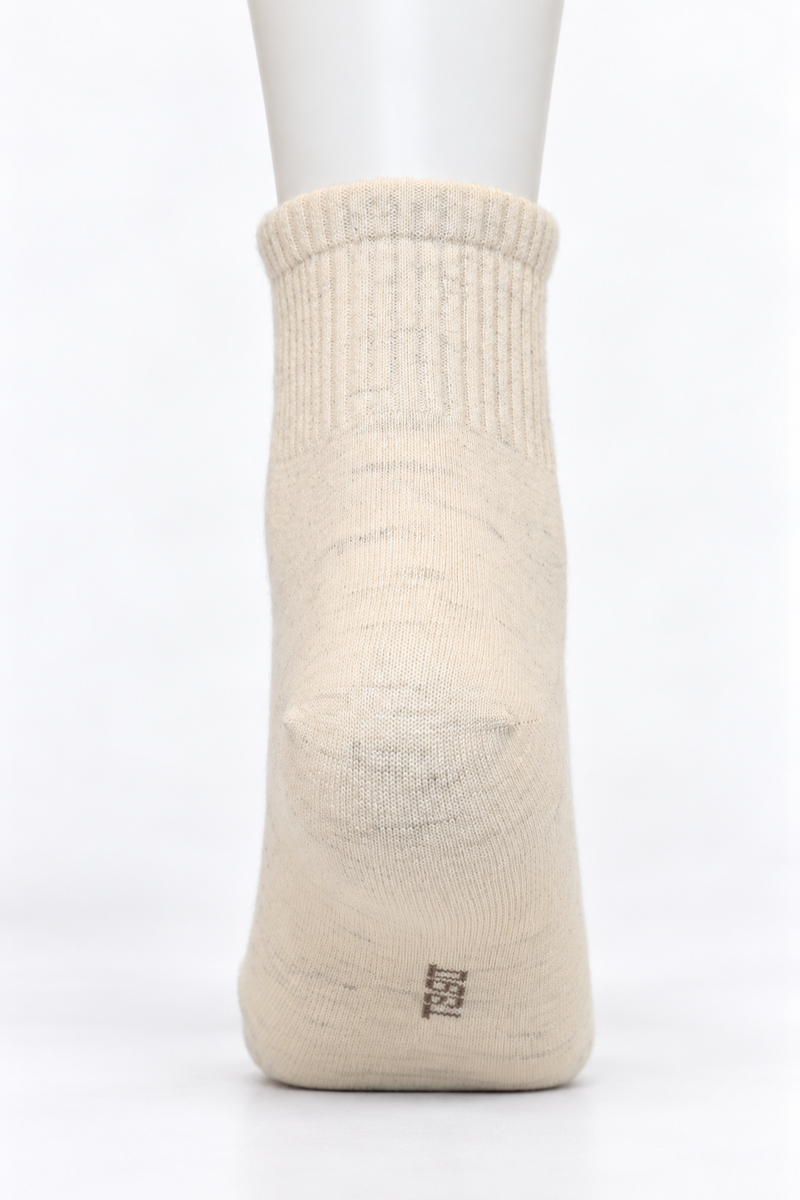 Mongolische Wollsocke, Midi, Regular Fit, Naturweiß