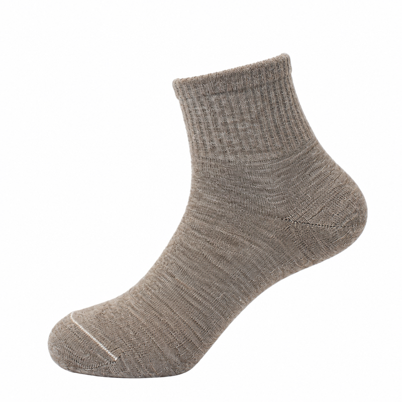 Mongolische Wollsocke, Midi, Comfort Fit, Naturgrau