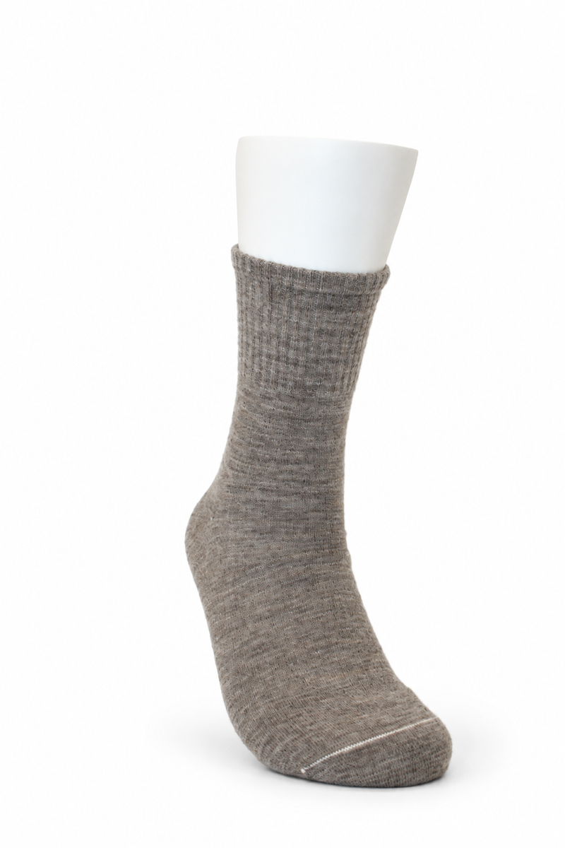 Mongolische Wollsocke, Lang, Regular Fit, Naturgrau