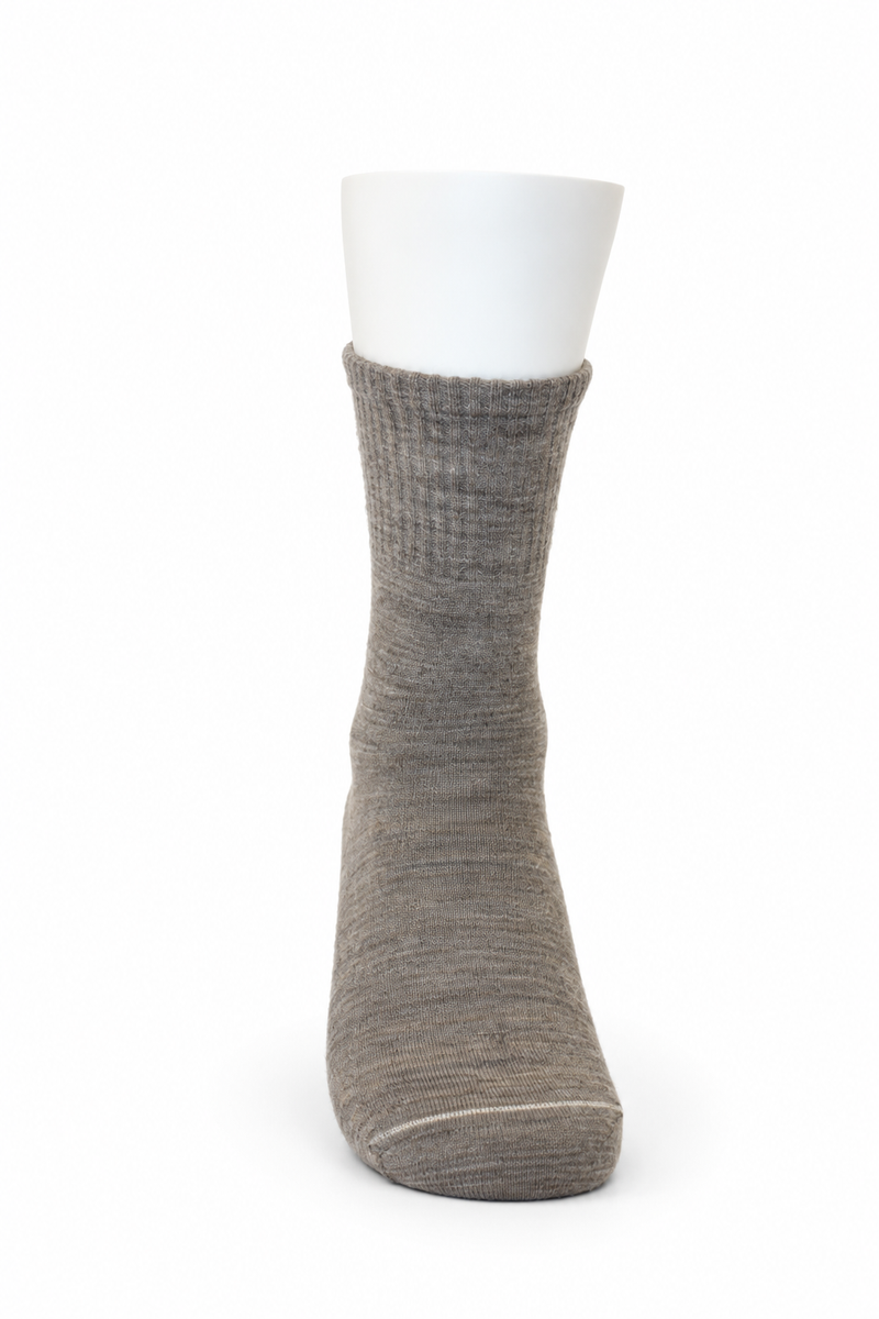 Mongolische Wollsocke, Lang, Regular Fit, Naturgrau