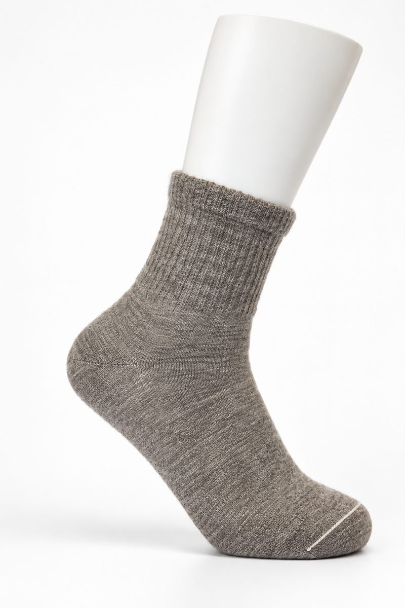 Mongolische Wollsocke, Midi, Regular Fit, Naturgrau
