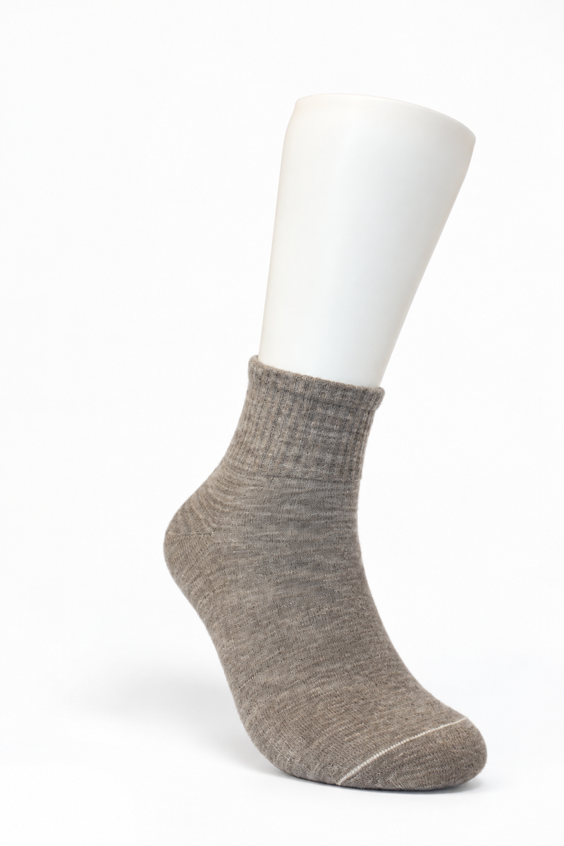 Mongolische Wollsocke, Midi, Regular Fit, Naturgrau