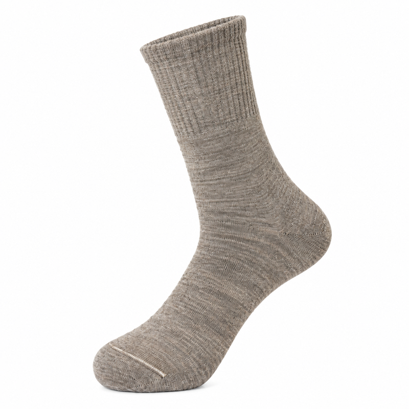 Mongolische Wollsocke, Lang, Regular Fit, Naturgrau