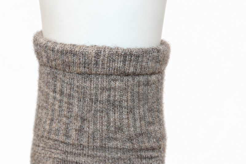 Mongolische Wollsocke, Midi, Regular Fit, Naturgrau