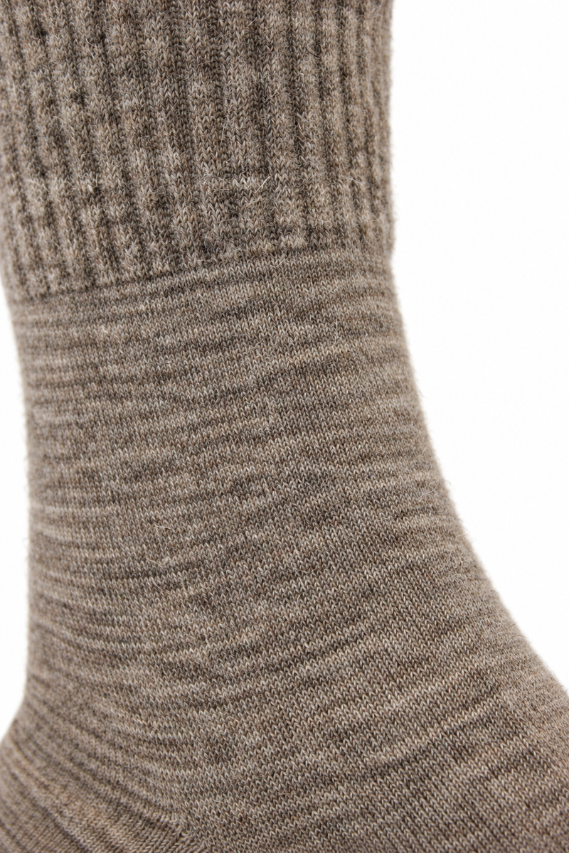 Mongolische Wollsocke, Lang, Regular Fit, Naturgrau