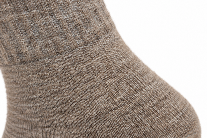Mongolische Wollsocke, Lang, Comfort Fit, Naturgrau