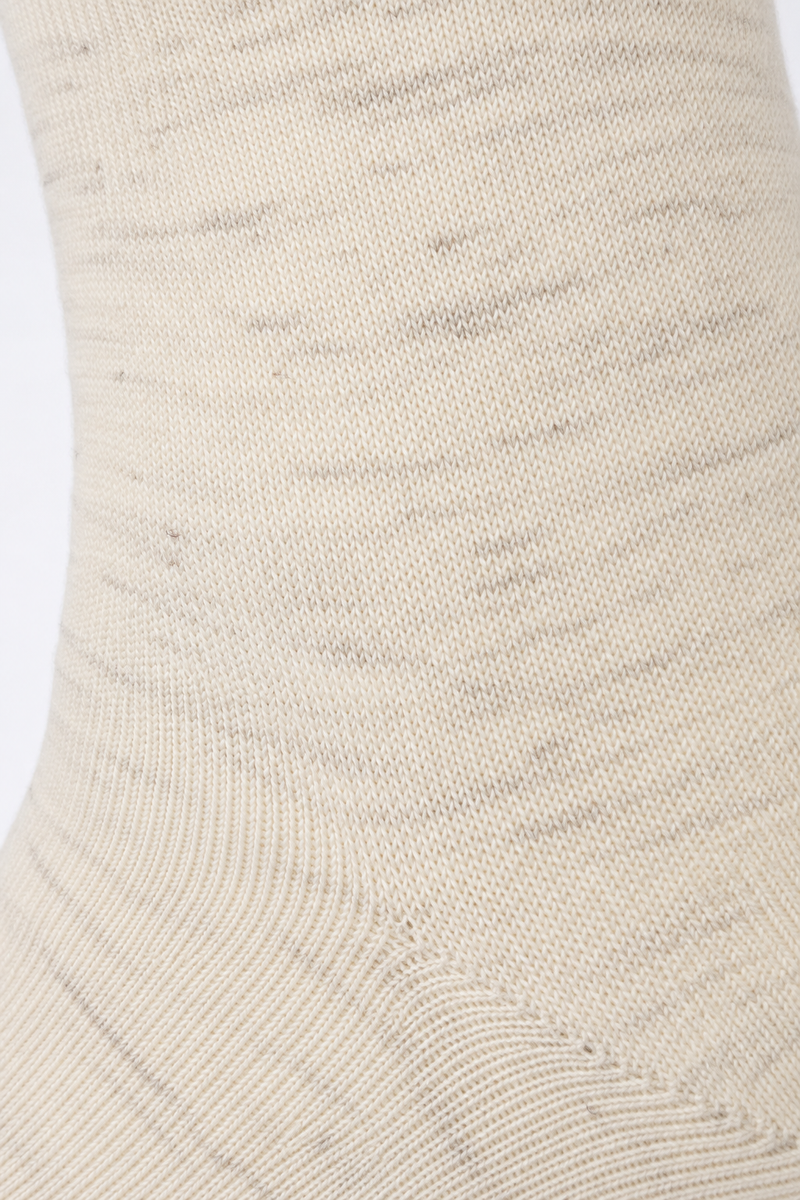 Mongolische Wollsocke, Midi, Comfort Fit, Naturweiß