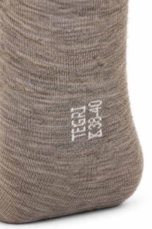 Mongolische Wollsocke, Lang, Comfort Fit, Naturgrau