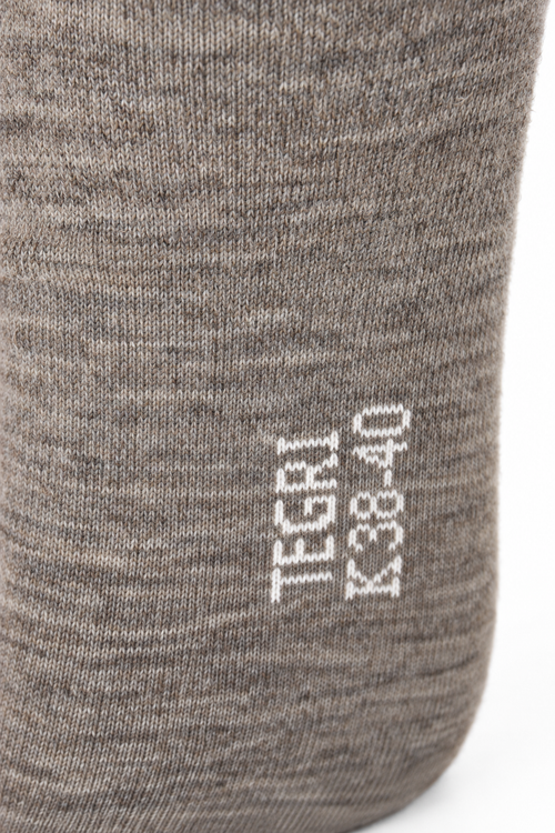 Mongolische Wollsocke, Midi, Comfort Fit, Naturgrau