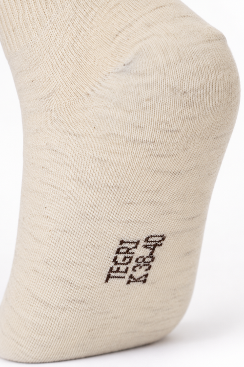Mongolische Wollsocke, Midi, Comfort Fit, Naturweiß