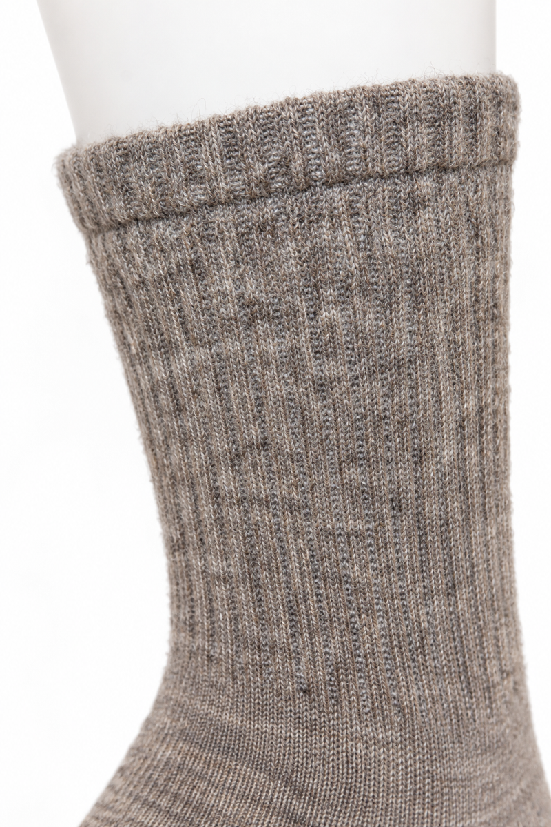 Mongolische Wollsocke, Lang, Comfort Fit, Naturgrau