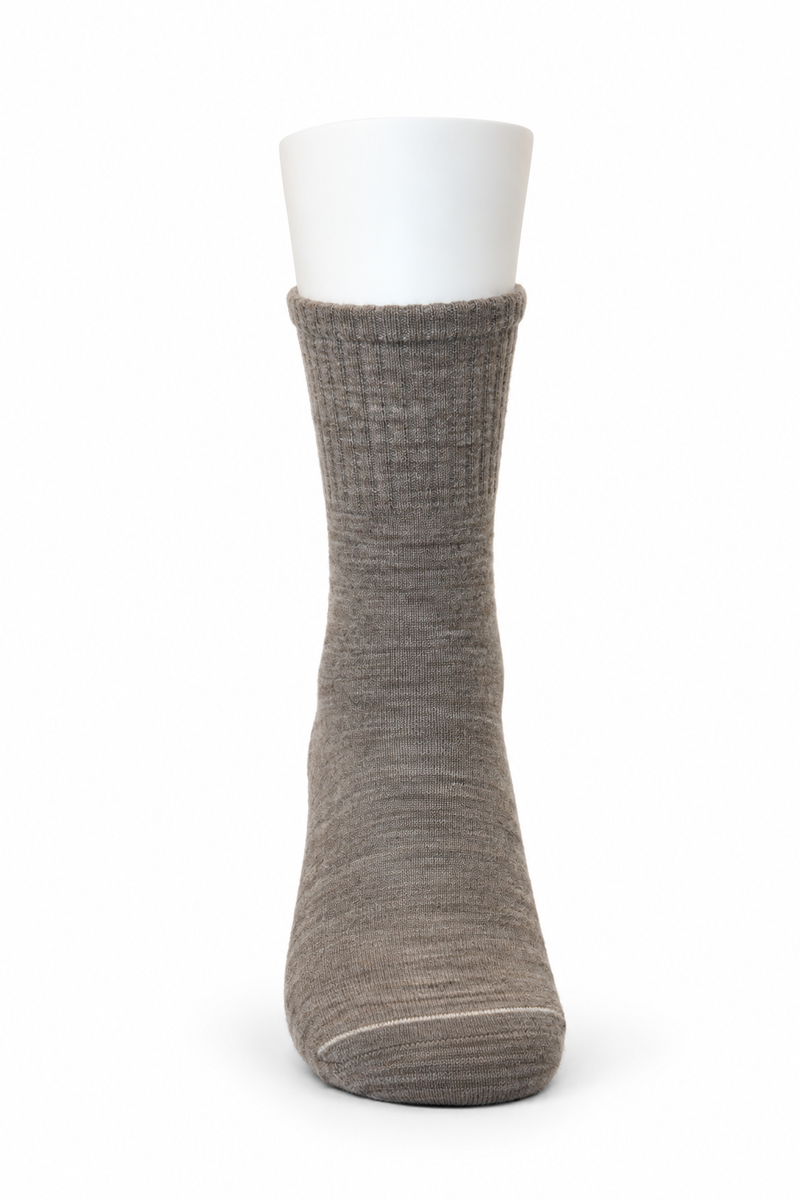Mongolische Wollsocke, Lang, Regular Fit, Naturgrau