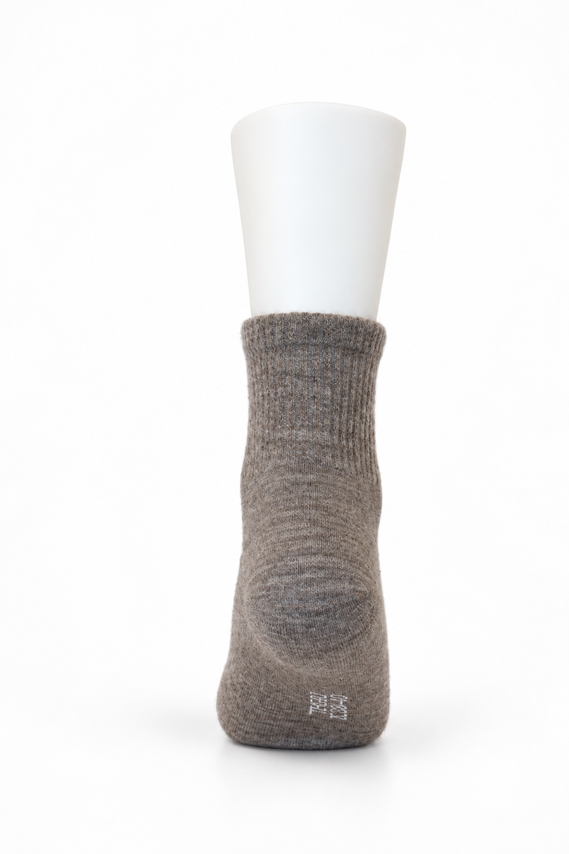 Mongolische Wollsocke, Midi, Regular Fit, Naturgrau