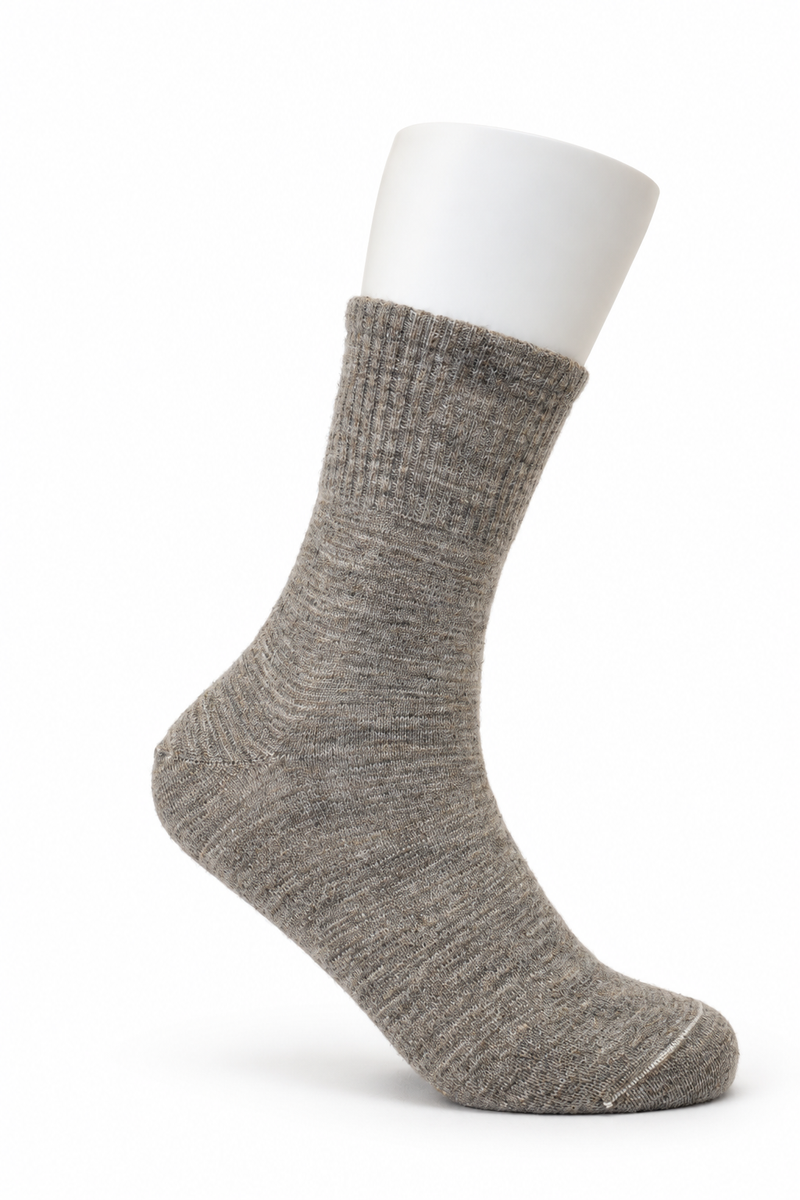 Mongolische Wollsocke, Lang, Regular Fit, Naturgrau