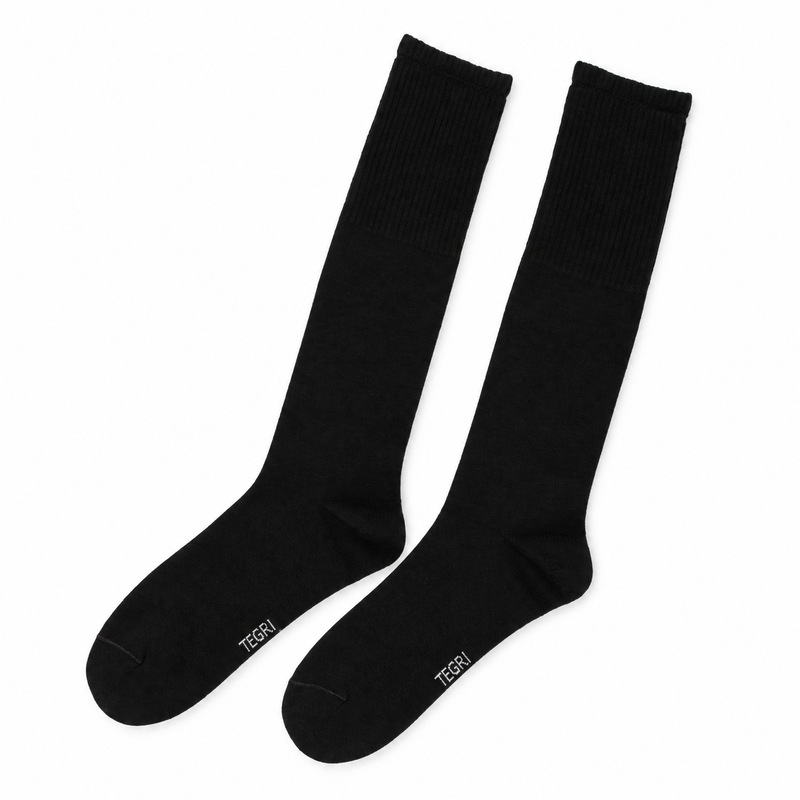 TEGRI Business Kniestrumpf Schwarz, Comfort Fit
